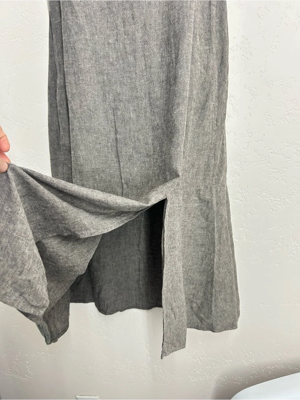 J. Jill Pure Jill Linen Blend Sleeveless A-Line Midi Dress M/L Taupe Gray